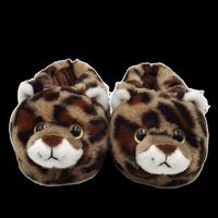 Chaussons Doux et Chauds en Peluche Motif Léopard Personnalisés pour Enfants et Adultes – Idéaux pour l'Hiver et la Chambre