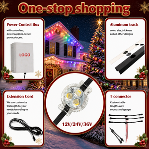 ไฟตกแต่งคริสต์มาส House Eveas RGBW 12V/24V/36V IP68 กันน้ำ รับประกัน 10 ปี ไฟติดตั้งภายนอกแบบราง 3 จุด LED - Product Image 3