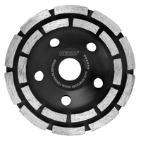 Disque de meulage diamanté HERZO 125 mm à double rangée pour meuleuse d'angle, idéal pour le béton, la maçonnerie, le débavurage et la préparation des surfaces