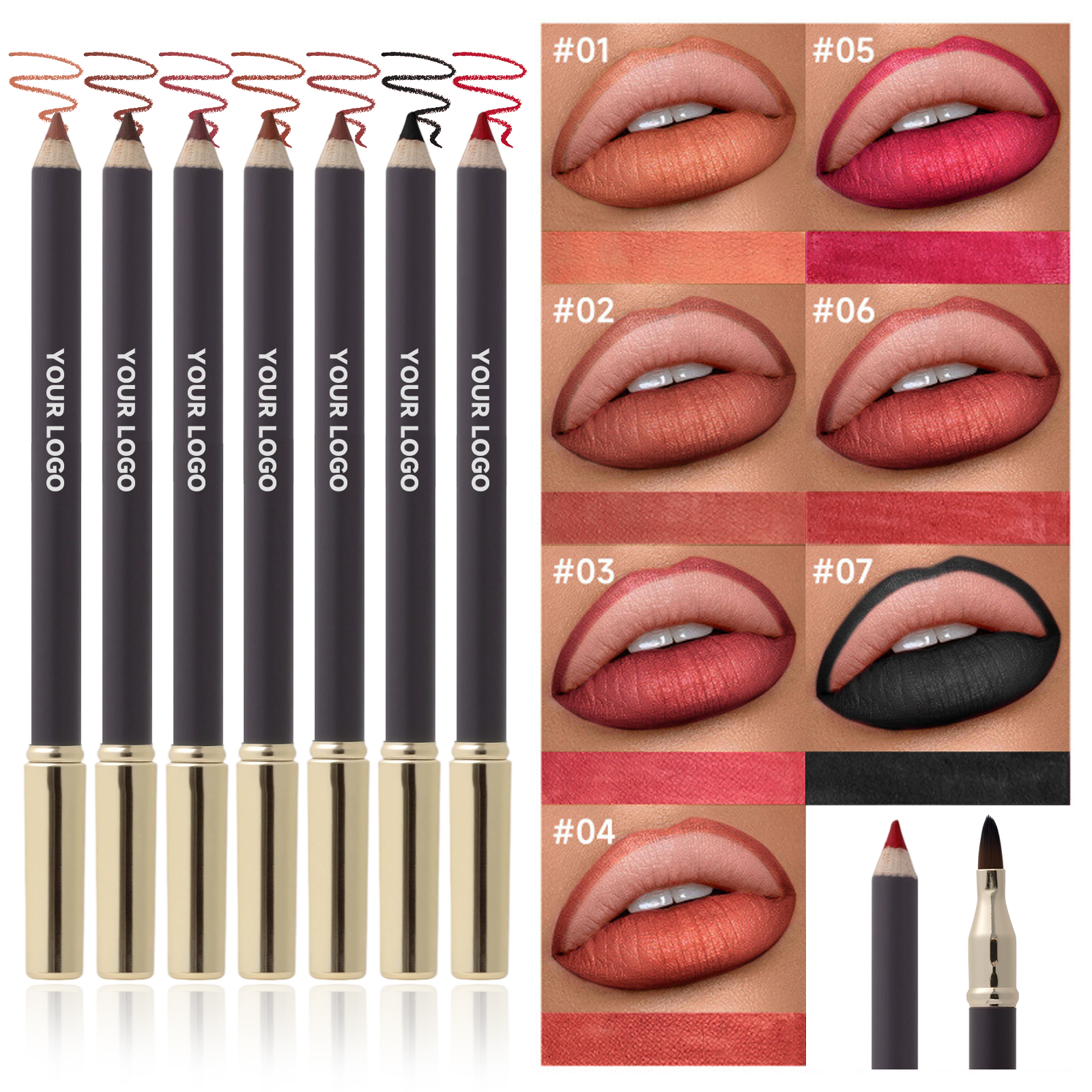 lip liner with sharpener and brush