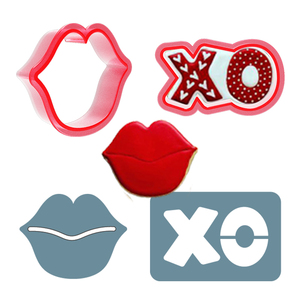 Ensemble <span class=keywords><strong>de</strong></span> découpoirs Sweet Sugarbelle Valentine Shape Shifter pour lèvres et XO, moule à biscuits en pâte à sucre pour glaçage royal - Product Image 6
