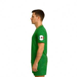 Camiseta y Pantalones Cortos de Entrenamiento de Fútbol para Hombre, Diseño Retro con Estampado Personalizado de México para la Copa Mundial de Deportes 2026, Uniforme Sublimado - Product Image 2