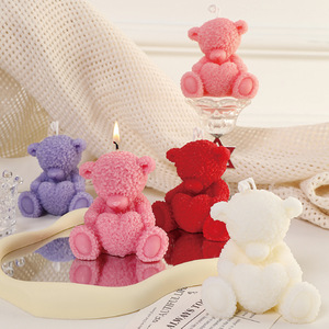 <b>Cute</b> Heart <b>Bear</b> Shaped Scented Candle Romantic Valentine Birthday Gift Home Atmosphere Souvenir - Product Image 1