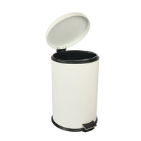 Poubelle à pédale de luxe en métal rond avec couvercle, taille personnalisable 20L (5 gallons), pour cuisine et intérieur