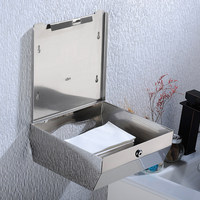 Boîte à serviettes en acier inoxydable, porte-mouchoirs mural pour hôtel, distributeur de papier sans perçage, support mural pour papier toilette domestique