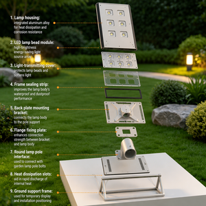 WON-502-6 Farola Solar Todo en Uno de 300W, IP65 Impermeable, con Control Remoto, Lámpara Exterior para <span class=keywords><strong>Calle</strong></span> - Product Image 1