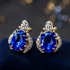 Pendientes Colgantes Elegantes de Plata de Ley 925 con Baño de Rodio y Hidroplata Azul para Mujer, Joyería Moderna VVLCO, Regalo Ideal para Aniversario - Product Image 4