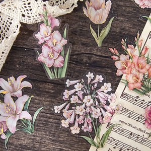 Mr. Paper Zelfklevende gestanste PET bloemensticker <span class=keywords><strong>set</strong></span> voor DIY journal scrapbook decoratie benodigdheden - Product Image 2