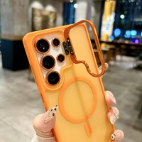 Coque de téléphone portable magnétique mate avec support d'objectif givré pour Samsung S26 Ultra S25 S24 Series