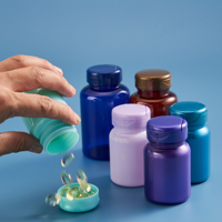 Bouteilles en plastique PET pour médicaments de 80 cc et 100 cc, couleur personnalisée, emballage de beauté, bouchon à vis, capsules