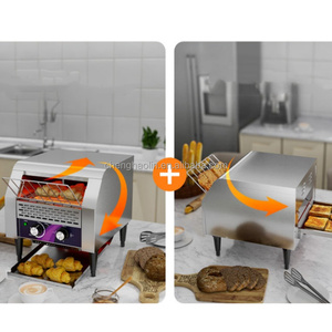 <span class=keywords><strong>Four</strong></span> à sandwichs électrique commercial en acier inoxydable avec contrôle par bouton, affichage LED et chaîne de transmission automatique pour cuisine professionnelle et boulangerie - Product Image 6