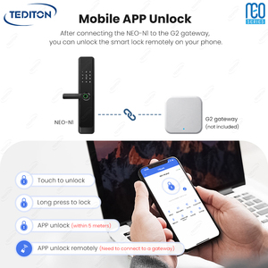 Tediton NEO radura Inteligente Con Huella وtt Lock من زجاج الألومنيوم للفنادق - Product Image 3