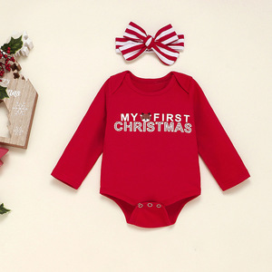 Ensembles de vêtements de Noël pour enfants, ensembles de survêtements pour bébés unisexes, costumes en coton mignons de fournisseur chinois - Product Image 3