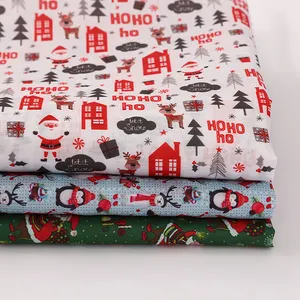 Stock Woven Weihnachts dekoration Stoff Atmungsaktiver Digitaldruck Weihnachts stoff für die Dekoration