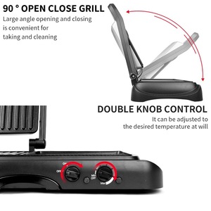 Electric Griddle Grill 1501W-2000W Non-Stick <b>PTFE</b> Dual Cooking Surface Portable Electric Oven Black - Product Image 5