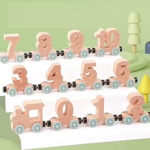 Train et voiture en bois Jet, jouet éducatif pour les enfants de 3 à 12 ans avec blocs de construction d'assemblage de <span class=keywords><strong>lettres</strong></span> - Product Image 4