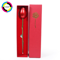 Juego de Cajas de Regalo Rojas de Dos Piezas con Lámina Dorada en Relieve - Material Reciclable Ecológico, Ideal para Regalos Personalizados de Boda o Festivos
