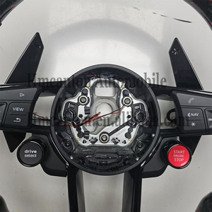 Vente Flash : Bouton de commande R8 en cuir et carbone forgé LED pour volant Audi modèles A3, A4, A4L, A5, A7L, A8, Q5, Q7, B9, A6, R8 - Product Image 5