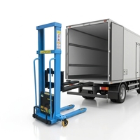 Apilador de Palés con Batería de Iones de Litio, 4WD, Capacidad de 1 Tonelada, Montacargas Eléctrico Manual Portátil, Eléctrico Lateral