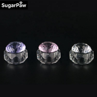 Mignon récipient en verre acrylique transparent avec couvercle en diamant, utilisé pour les fournitures pour ongles