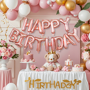 Hot bán 16-inch mới "chúc mừng sinh nhật" lá nhôm bóng Set kim loại biểu ngữ bóng bên trang trí thiết lập bán buôn - Product Image 3