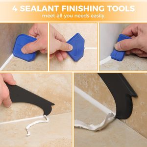 <span class=keywords><strong>3</strong></span> In <span class=keywords><strong>1</strong></span> Siliconen Kitgereedschap Met 4 Afwerkingsgereedschap Voor Het Afwerken Van Kit Voegmiddel Verwijderen Schraper Voor Keukenvloer In De Badkamer - Product Image 3