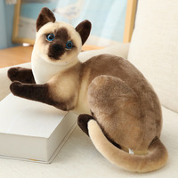 Jouets mignons doux en peluche, jouets populaires en peluche siamois, chat orange réaliste assis et couché, jouets pour enfants
