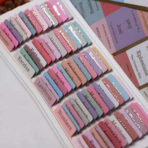 Impression personnalisée des anciens et nouveaux livres de l'Écriture Sainte, faciles à lire, avec des onglets verts et bleus pour la Bible - Product Image 1