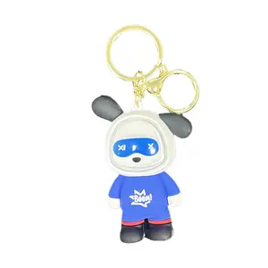 New Pa-cha cartoon dog keychain pendant doll with flashing toy student creative backpack pendant small gift pvc keychain