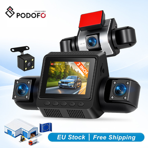กล้องติดรถยนต์ Podofo ขนาด 2 นิ้ว 4 ช่องทาง บันทึกวิดีโออัตโนมัติ กล้องบันทึกภาพในรถยนต์ DVR 1080P มองเห็นในเวลากลางคืน สำหรับวิทยุติดรถยนต์ Android จัดส่งฟรี - Product Image 1