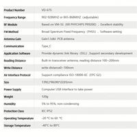 Lector/Grabador de Tarjetas RFID UHF USB de Escritorio VD-67S VANCH con el Mejor Precio y Modo de Teclado HID