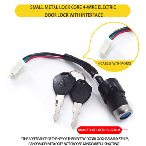 Motorfiets Waterdichte Kleine 4-<span class=keywords><strong>Line</strong></span> Elektrische Deur Slot Elektrische Voertuig Schakelaar Sleutel - Product Image 5