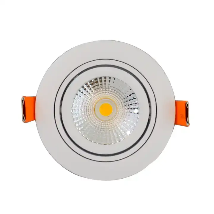調節可能なコブLEDダウンライトラウンド調光可能埋め込み式LEDダウンライト天井スポットライト