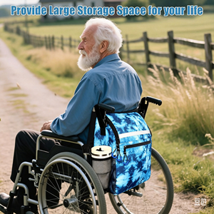 Lightweight Mobility Storage Bag for Walkers <b>Rollators</b> Chairs Easy Access Pockets Universal Fit Straps - Product Image 1
