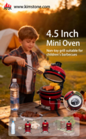 Mini barbecue en céramique moderne de 4,5 pouces, ornement décoratif de table, cadeau personnalisé, vente en gros, fumoir à charbon de bois pour camping en extérieur