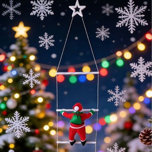 Adorno de Papá Noel subiendo por una escalera, decoración navideña, decoración de escenas, juguete creativo nuevo - Product Image 1