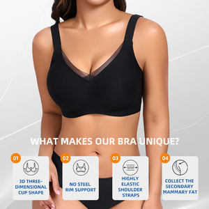 Toptan Seksi V Yaka Yumuşak Nefes Alan Push-up Destekli Sütyen Özel Logo Telsiz Destekli Konforlu Tek Parça Dikişsiz Kadın İç Giysisi - Product Image 5