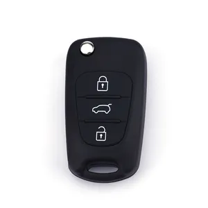 Vỏ Bọc Chìa Khóa Xe Hơi Silicon Cho Kia 3 Nút Vỏ Bọc Fob Sportage Phụ Kiện Túi Đựng Chìa Khóa Gập Được