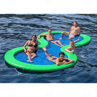 Commercial 8FT rond gonflable flottant mer bateau quais plate-forme de bain gonflable flottant eau hamac flotteur piscine