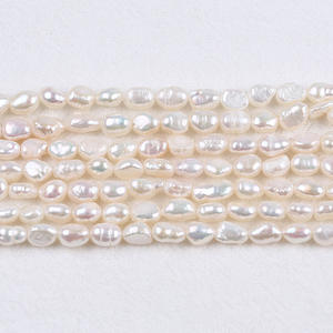 Baroque Natural Freshwater 4-5mm Double-Sided Light Irregular <b>Pearl</b> String DIY Zhuji <b>Loose</b> <b>Pearls</b> Straight Hole Design - Product Image 2