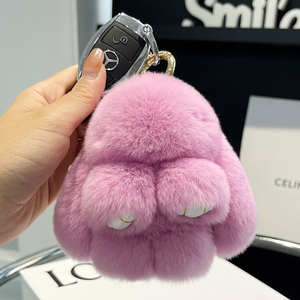 Thỏ Lông Rex Thỏ Nhung Bóng Búp Bê Mặt Dây Chuyền Mới Thời Trang Chất Lượng Cao Dễ Thương Keychain Mềm Động Vật Đồ Chơi Sang Trọng - Product Image 1