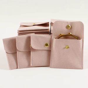 Pochette à bijoux en microfibre 8x8cm avec insert pour collier, sac en velours de haute qualité, pochette d'emballage pour bijoux avec logo (1) - Product Image 3