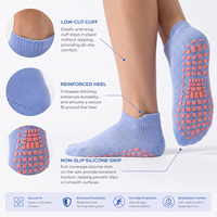 Chaussettes antidérapantes personnalisées pour femmes, chaussettes de yoga et de pilates en coton à coupe basse avec semelle en silicone, vente en gros OEM