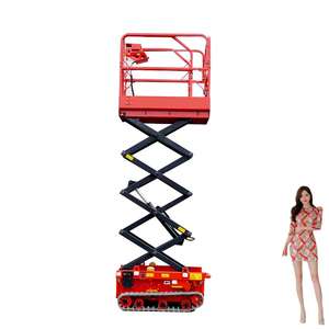 Travail aérien électrique à double mât en alliage d'aluminium 4m 6m 8m 10m 12m 14m Petite plate-forme élévatrice mobile à ciseaux sur roues - Product Image 3