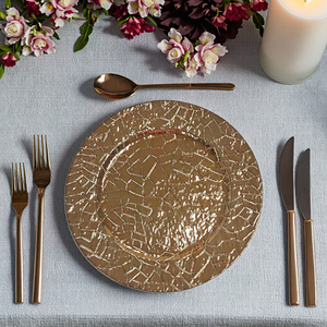 Assiettes de Présentation Rondes en Plastique de Luxe Style <span class=keywords><strong>Vintage</strong></span> avec Motifs Antiques pour Mariages - Vaisselle Durable et Personnalisable - Product Image 1
