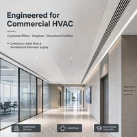 Grille de ventilation linéaire pour systèmes CVC, hôpitaux et écoles, en aluminium et plastique ABS, anti-corrosion, design moderne, installation facile