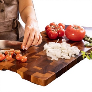 Custom Small Kitchen Wood Chopping Block Set Acacia End Grain Rectangle 1.5 cm Thick Meat Vegetables Butcher's Cutting Board - Product Image 3