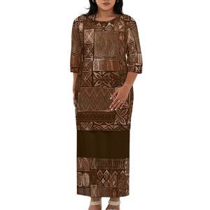 Mode Trendy Casual Vrouwen Puletasi Drop Shipping Vrouwen <span class=keywords><strong>2</strong></span>-delige Set Jurk Print Fiji Puletasi Tapa Ontwerpen - Product Image 2