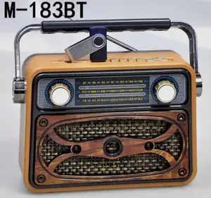 MEIER M-183BT FM AM SW 3 Band Vintage Retro Radio Ricaricabile Radio Con USB SD TF Lettore Mp3 Dente Blu altoparlante