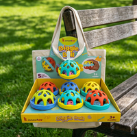 Balle à hochet gonflable en plastique souple pour bébé, jouet sensoriel à mâcher avec clochette, facile à saisir, bruyant, pour nourrissons de 3 mois et plus, multicolore
